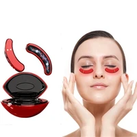 2022 top selling beauty eye patches hot compress removes dark circles bag ems microcurrent led red light treatment eye pad devic