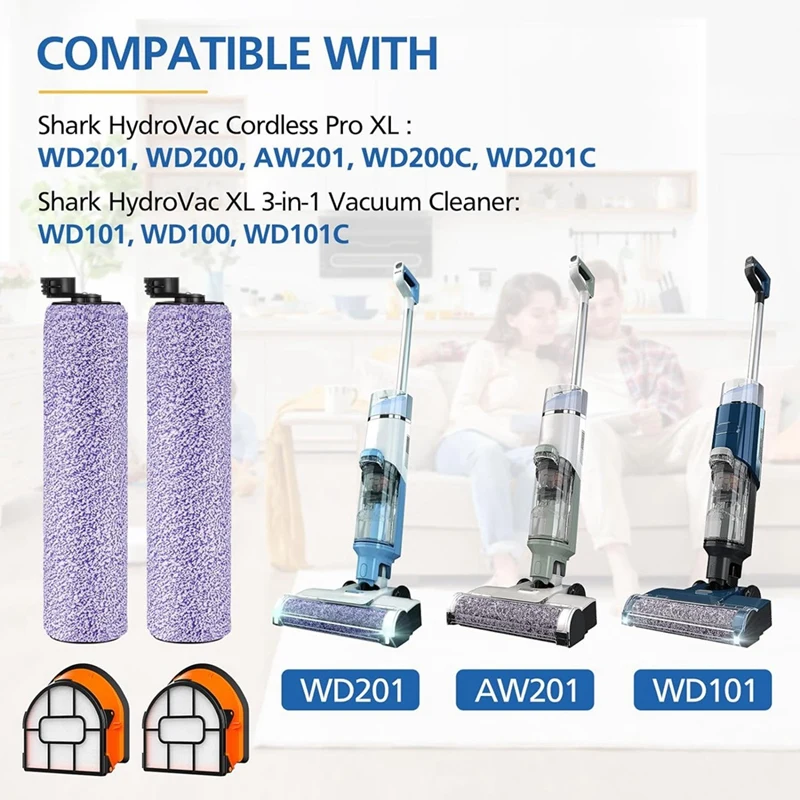 Набор сменных щеток и фильтров WDB1F2 для Shark Hydrovac WD101 WD201 WD100 WD200 AW201 аксессуары