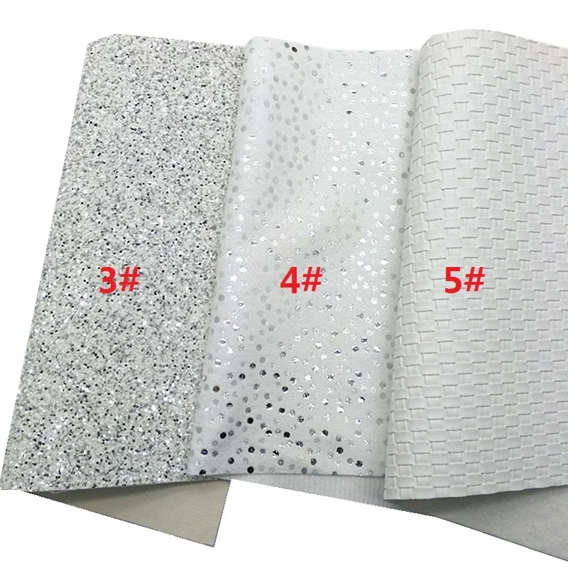 Белые блестящие кожаные листы имитация тисненой кожи с леопардовым принтом