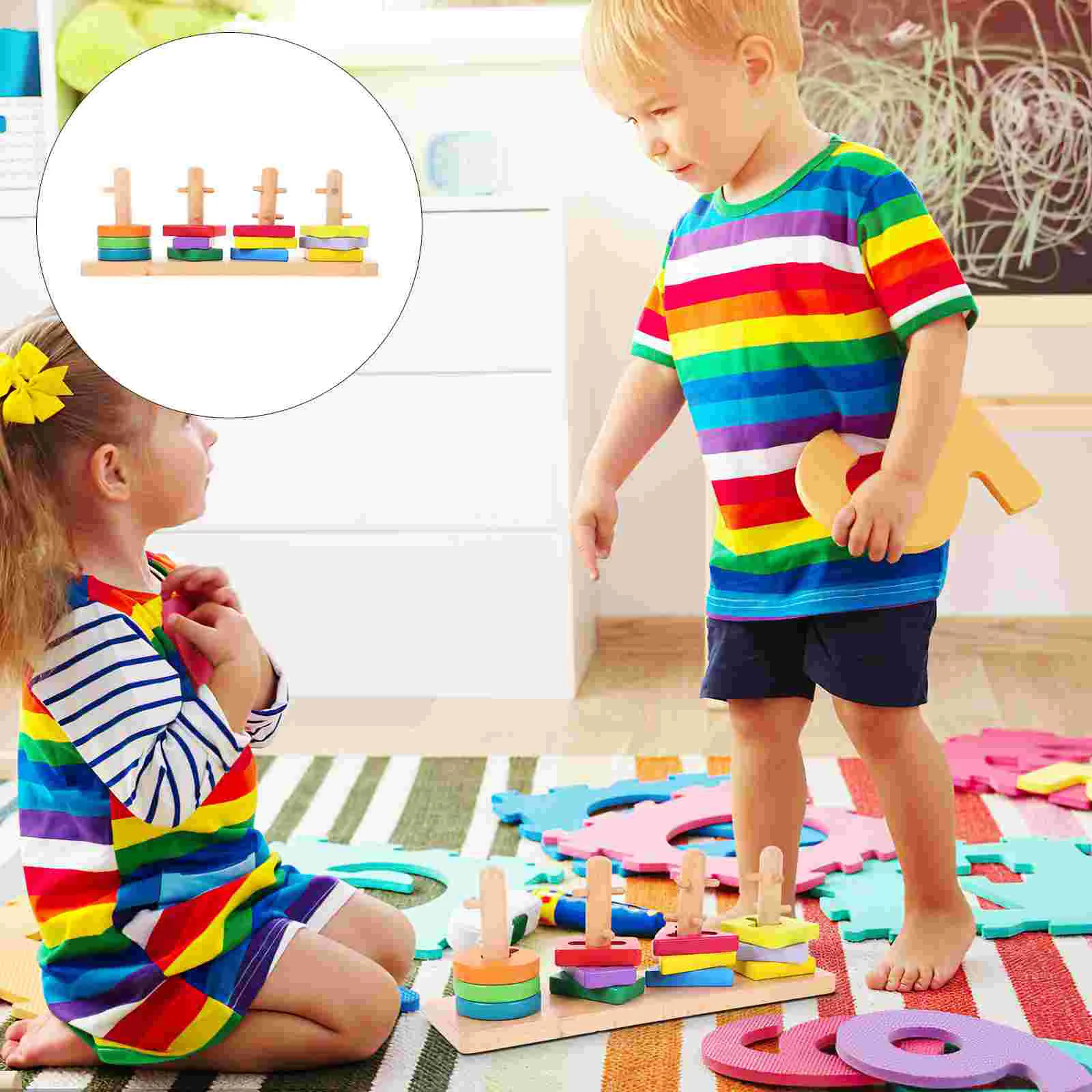 

1 комплект деревянных игрушек, геометрические строительные блоки, игрушка для малышей, развивающие игрушки