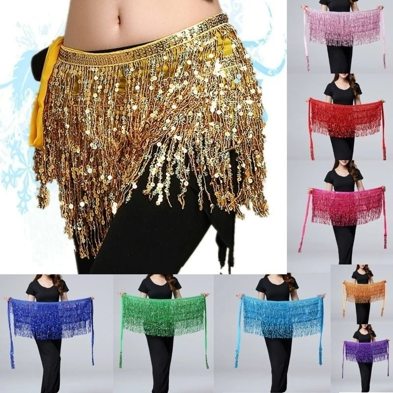 

Tassels Belly Dance Waist Chain Belt Shiny Stage Show Accessories Bellydance Costume Prop random