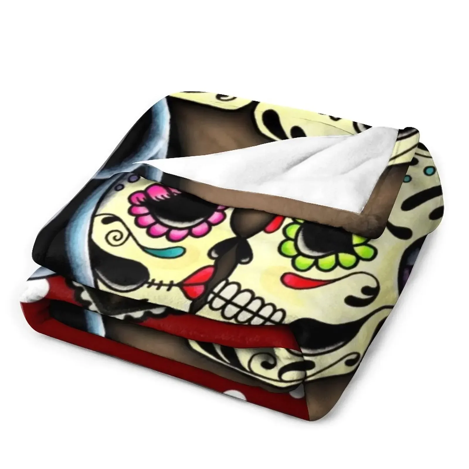 Пепел — Пара День мертвых Одеяло для любителей сахарного черепа. Красивые