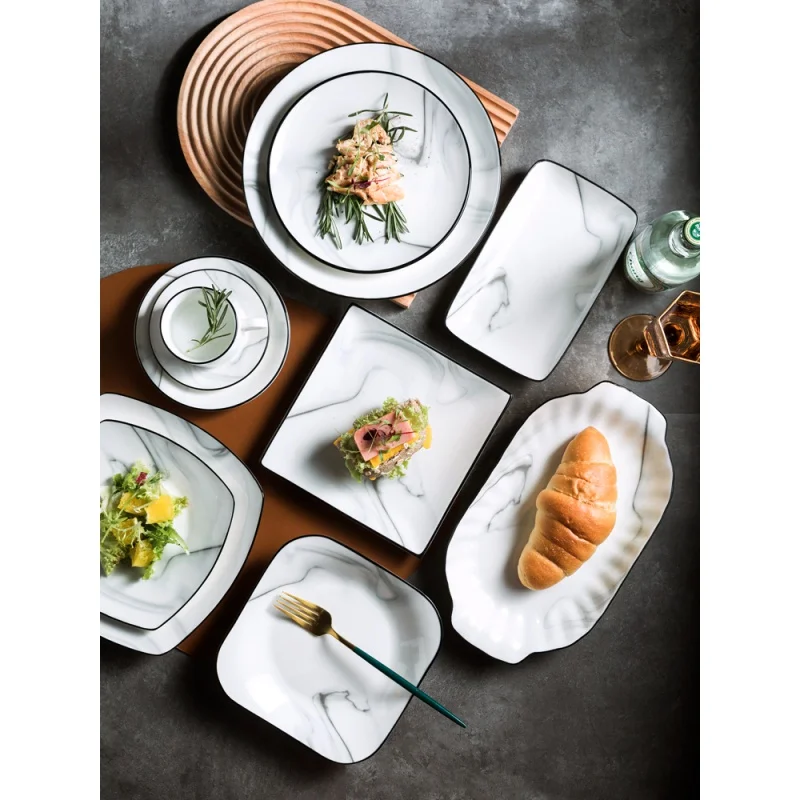

Plate Creative Personal Household Dish Nordic Style Ceramic Tableware Net Red European Style Dish Plate Nice Japanese Style Dinn