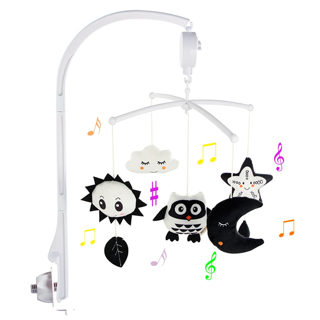 

Baby Nursery Musical Crib Mobile Toy with Detachable Bracket and Doll, Owl
