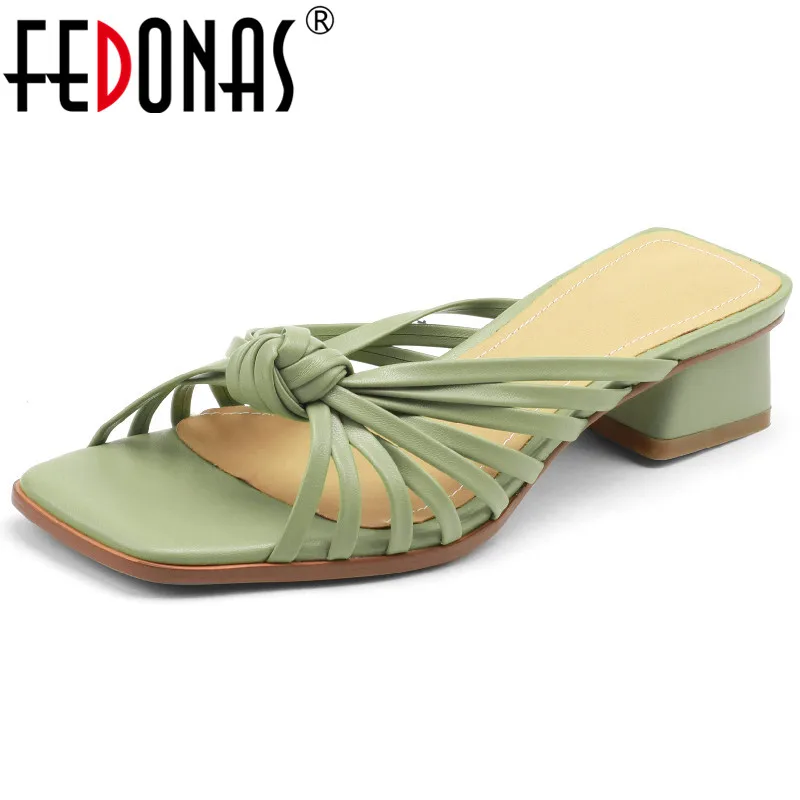 

Женские босоножки с тонкими ремешками FEDONAS, черные туфли на толстых каблуках, повседневная обувь для офивечерние на лето 2019