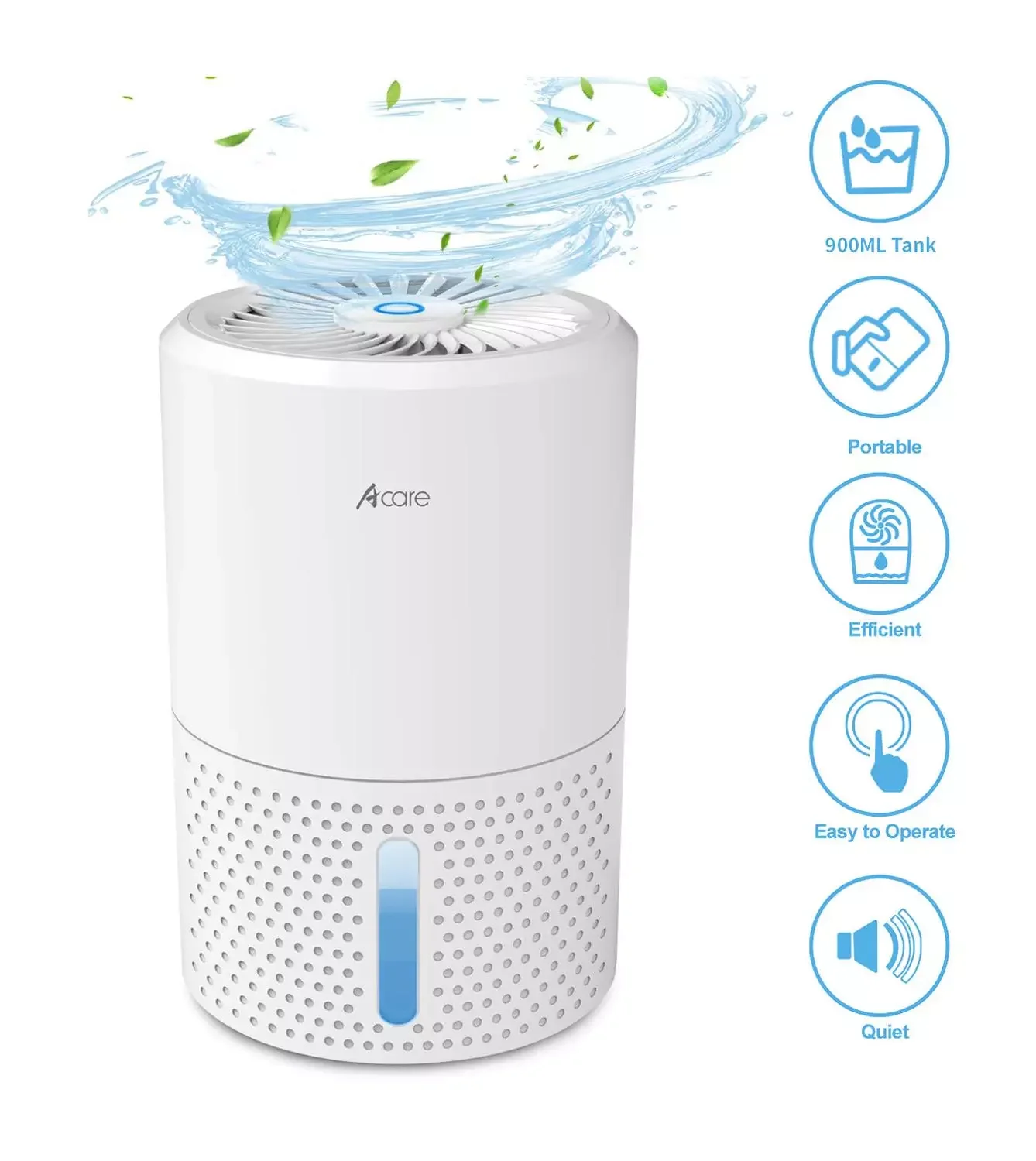 

Acare Dehumidifier Moisture Absorbers Air Dryer with 900ml Water Tank Quiet Air Dehumidifier for Home Basement Bathroom Wardrobe