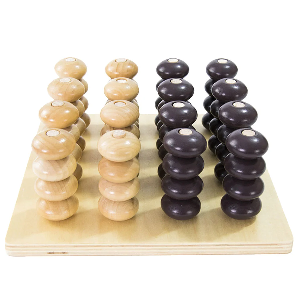 

3D 4 In A Row Tables Game, Fun Wooden Board Games Classic Board 4 Game For Family Party Travel Board Game