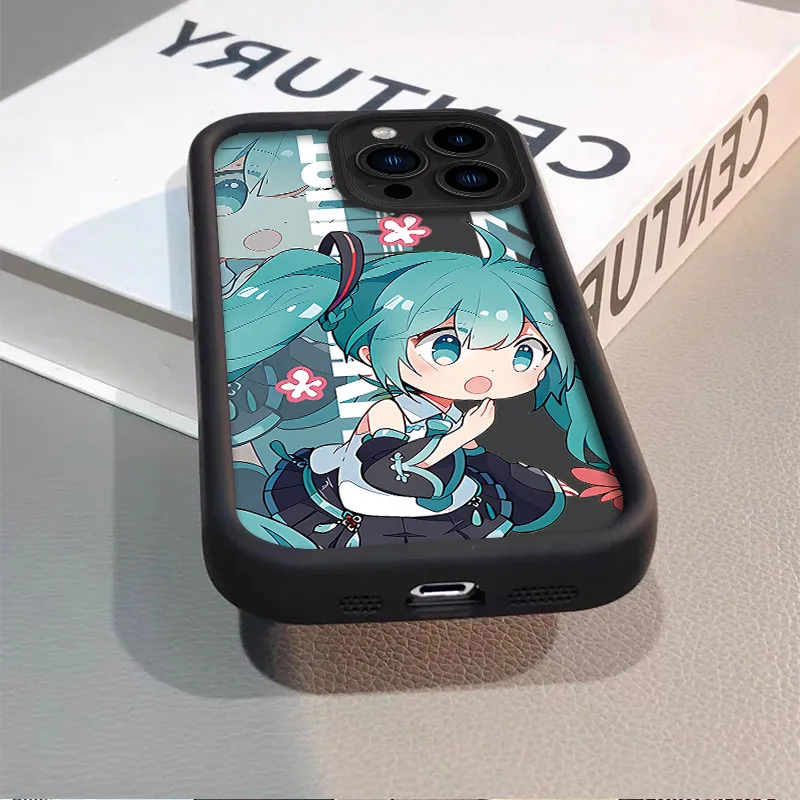 Фото Милый чехол H-Hatsunes M-Miku для iPhone 17 Air 16 16E 15 14 13 12 11 Pro Max X XS X S Max XR SE 2020 SE4 7 8 Мягкий силиконовый чехол №4