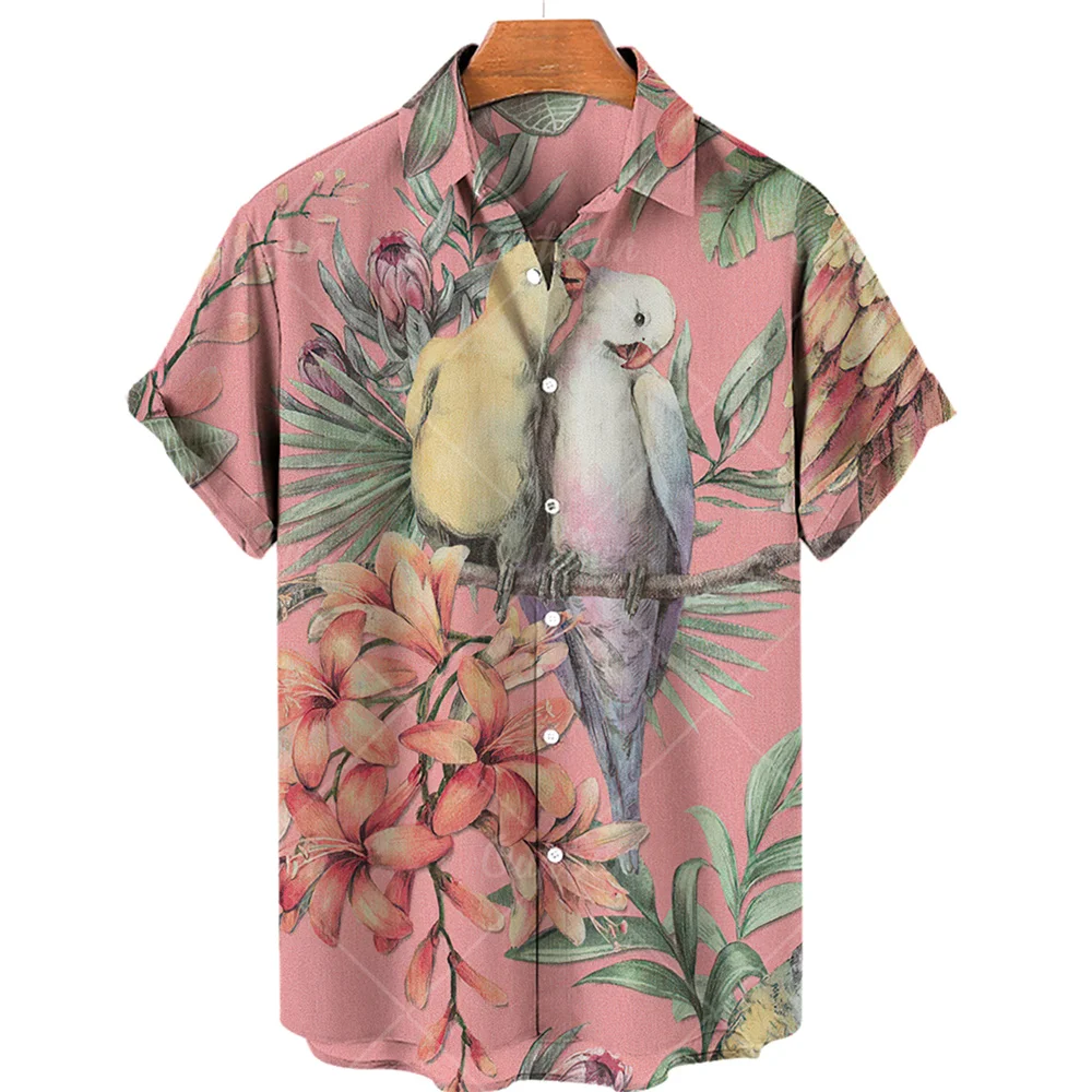 Hawaiian Shirt Lapel Single Button Shirts Fashion Casual Big Shirt 5xl 2022 Summer 3d Printed Men's Short Sleeve Shirts