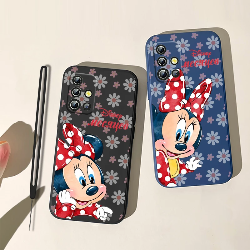 

Disney Minnie For Samsung A04 S A71 A51 A42 A41 A30 A32 A21S A12 A11 A01 A02 4G 5G Liquid Rope Phone Case