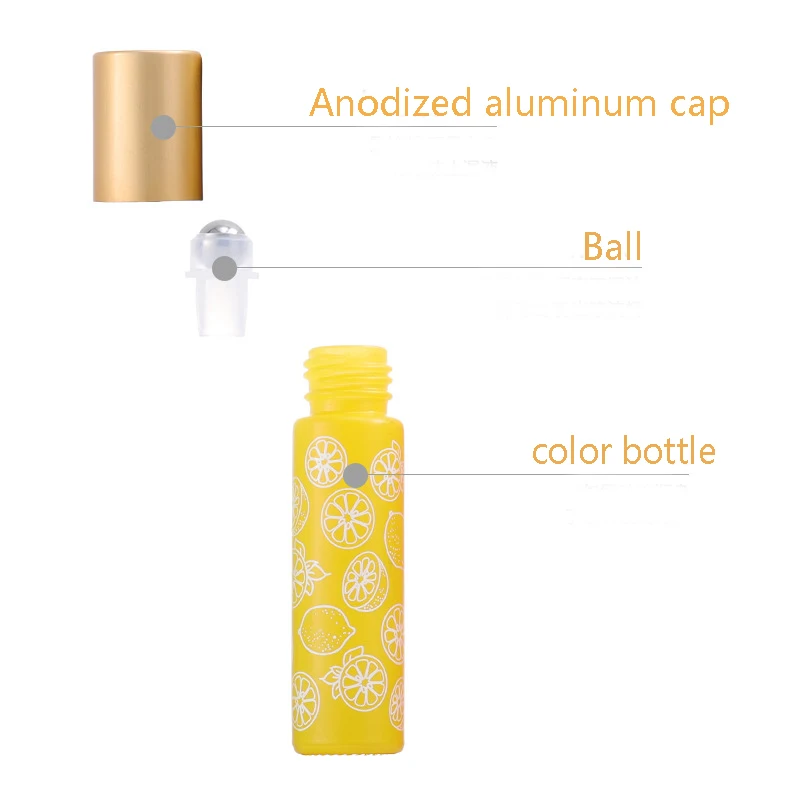 6X 12X 10ML Macaron Glass Roll On Bottle Steel Roller Ball for Perfume Aromatherapy Essential Oils Refillable Empty Portable NEW images - 6