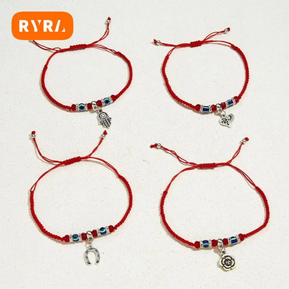 

Плетеный браслет с шармами дружбы пары ручной работы плетеная веревка ювелирные изделия подарок красные браслеты-веревки классические регулируемые для мужчин и женщин