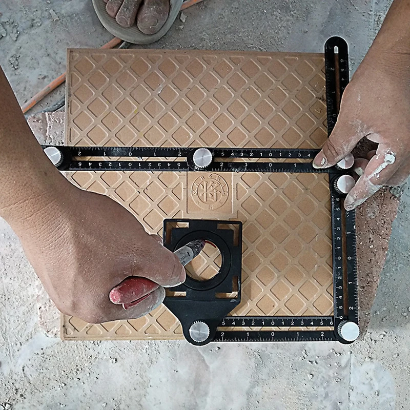 Ferramentas de Construção Multi Ângulo de Medição Régua Alumínio Dobramento Posicionamento Régua Profissional Faça Você Mesmo Piso Telha Madeira Perfurador Ferramenta Ferramenta de construção