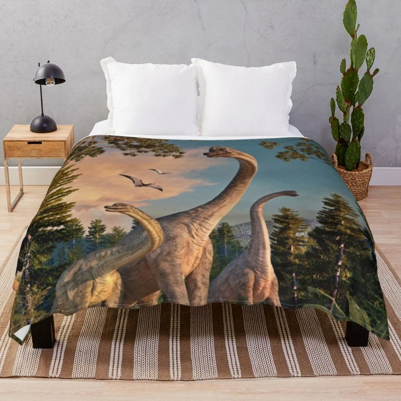 

Brachiosaurus Walk Blankets Fleece Decoration Breathable Throw Blanket for Bed Sofa Travel Cinema