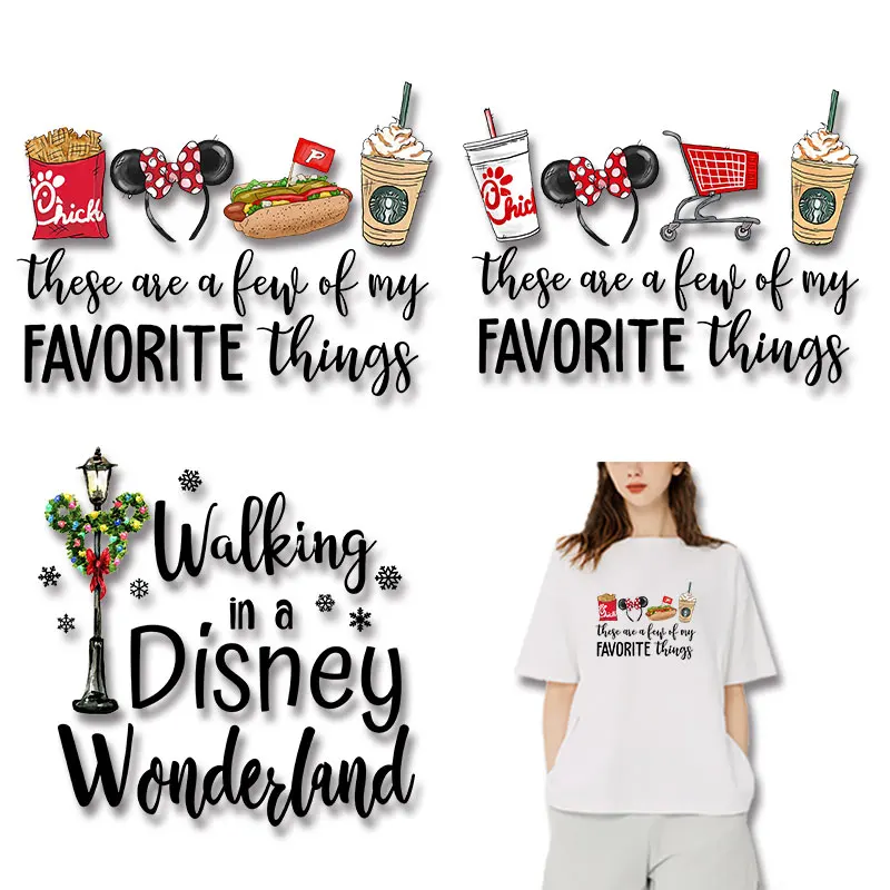 

Walking in a Disney Wonderland These are a Few of My Favorite Things Mickey Snacks Iron-on Transfers for Clothing Diy Craft