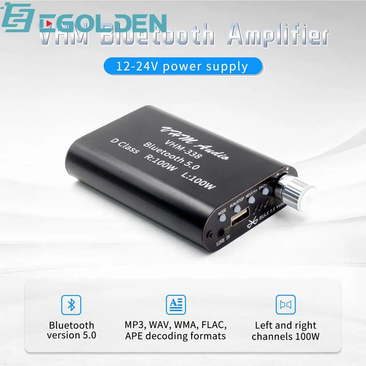 

VHM338 HIFI class 2,0 стерео цифровой усилитель мощности TPA3116 100WX2 Bluetooth 5,0