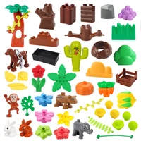 big building blocks plant series accessories compatible large bricks sets children kid flower fruit food tree educational toys