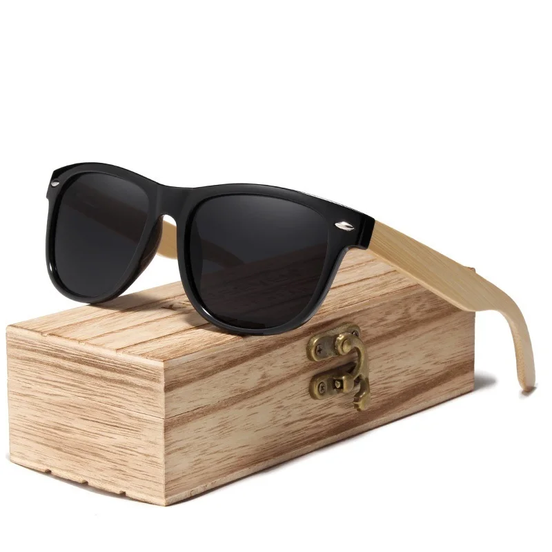 

2023 ARE Gafas de sol de bambú Natural para hombre y mujer, lentes polarizadas UV400, Retro, de madera, hechas a mano