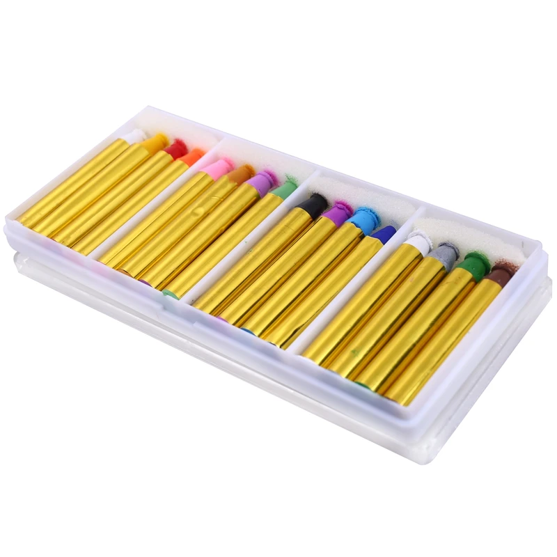 

1 Box,16 Color Children's Face Crayons Body Painting Clown Party Color Paint Children's Face Painted Ya Crayons For Halloween Co