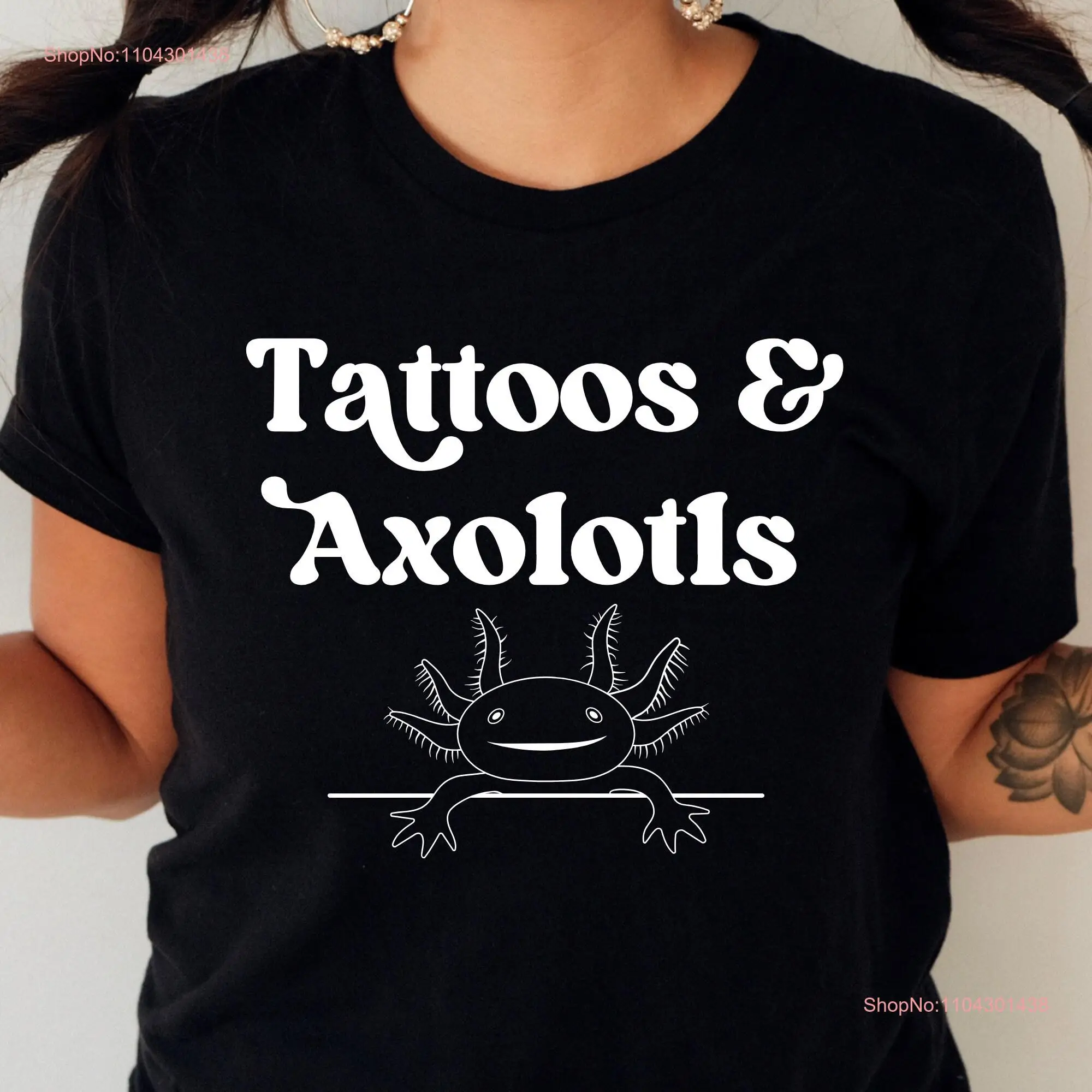Футболка Axolotl Tattoo Lover Забавная саламандра с длинными или короткими рукавами
