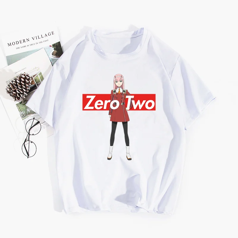 

Darling In The Franxx Zero TWO Print Women T shirt Cartoon Summer Top Ladies T Shirt Graphic Female Tee T-Shirt Womens Clothing