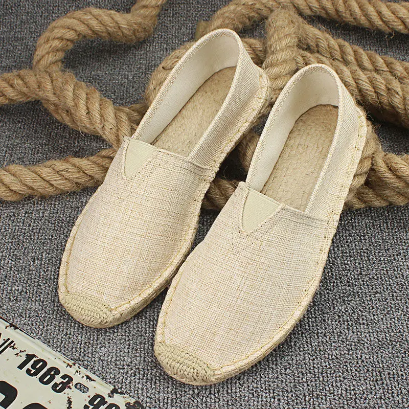 

Woman Footwear Black Flat Espadrilles Shoes for Men Comfortable and Elegant Vulcanized with Free Shipping Summer 2023 Promotion