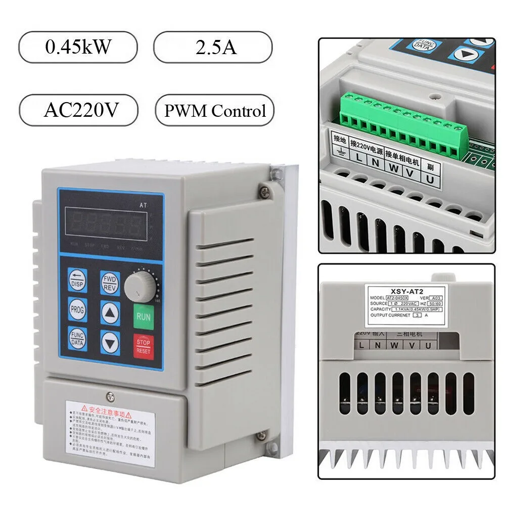

AT2-0450X Variable Frequency Drive For Electrical Equipments 0.45kW AC 220V For 0.45kW AC Motor Good Stability