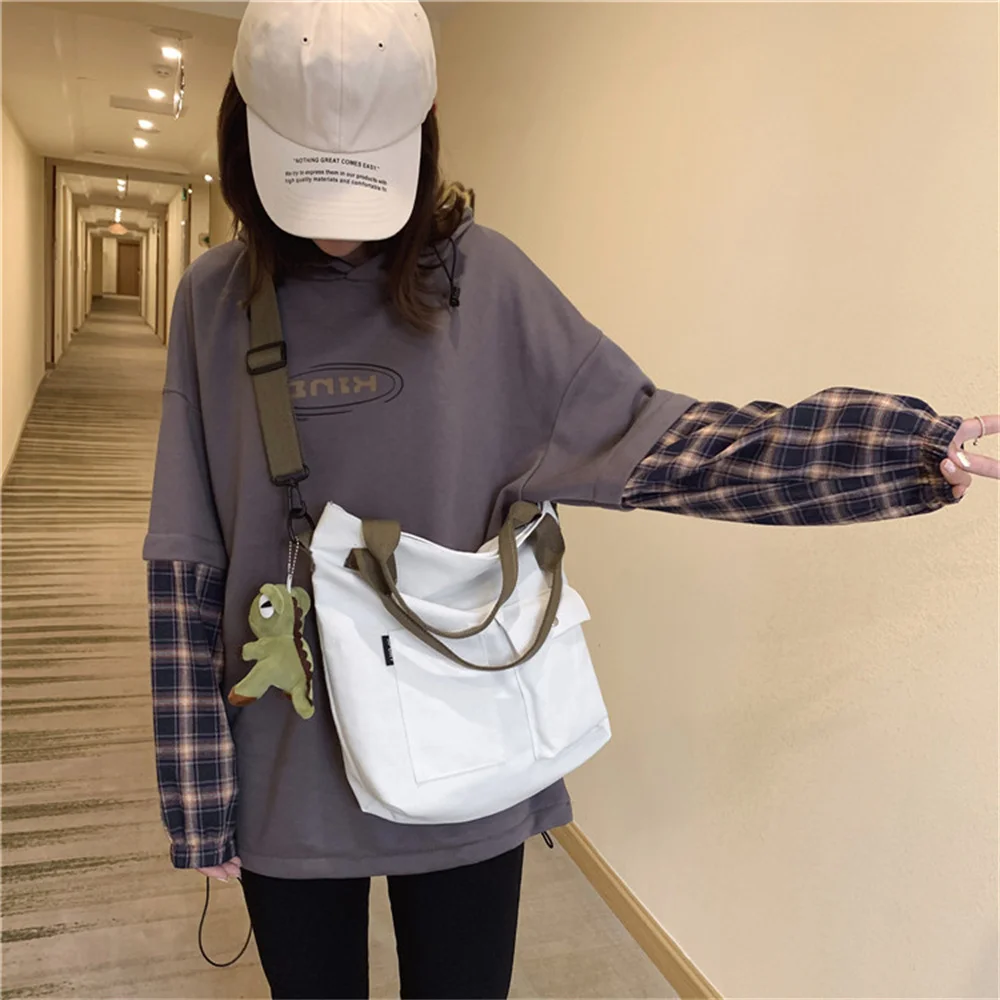 Сумка через плечо с вышивкой для женщин стильный вместительный холщовый рюкзак