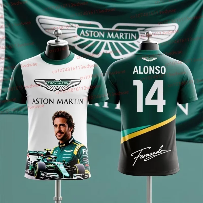 Фото Спортивная футболка Aston Martin Team Stroll 18 с короткими рукавами, дышащая, для мужчин, сувенир для фанатов №2