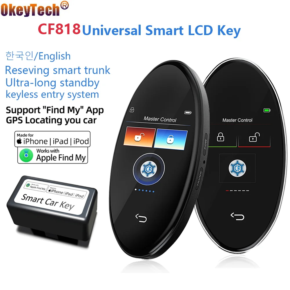 

CF818 Smart LCD Car Key For Audi For Ford For Mazda For Toyota For Porsche Auto Lock Keyless Go Comfortable Entry Korean/English