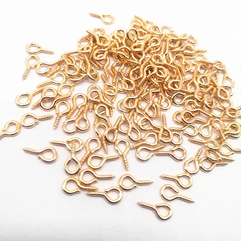 100pcs/lot 4x8mm Mini Eye Pins Eye pins Hooks Eyelets Screw Threaded Metal Jewelry Pendant Clasps DIY Jewelry Making Accessories