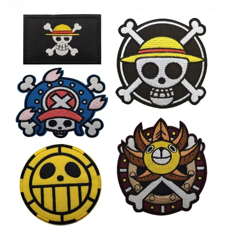 Фото Нашивки One Piece с Луффи, вышитые нашивки для одежды, термоаппликации, мультяшные нашивки для рюкзаков, жилетов, головных уборов, нашивки-магия, подарки №1