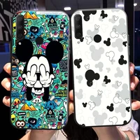 mickey minnie mouse for huawei honor 10x 9x pro lite phone case for honor 8x funda coque black soft liquid silicon