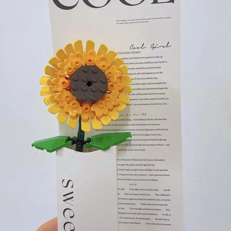 

MOC Sunflower Building Blocks Plant Desktop Decoration Blocks City Creative Model Classic Bricks Toys for Girls Kids Adult Gifts