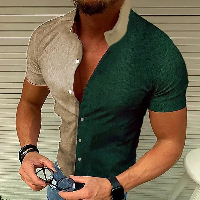 

Men's Shirt Button Up Shirt Summer Shirt Beach Short Sleeves Graphic Cheetah Print Turndown Street Vacation Button-Down Clothes