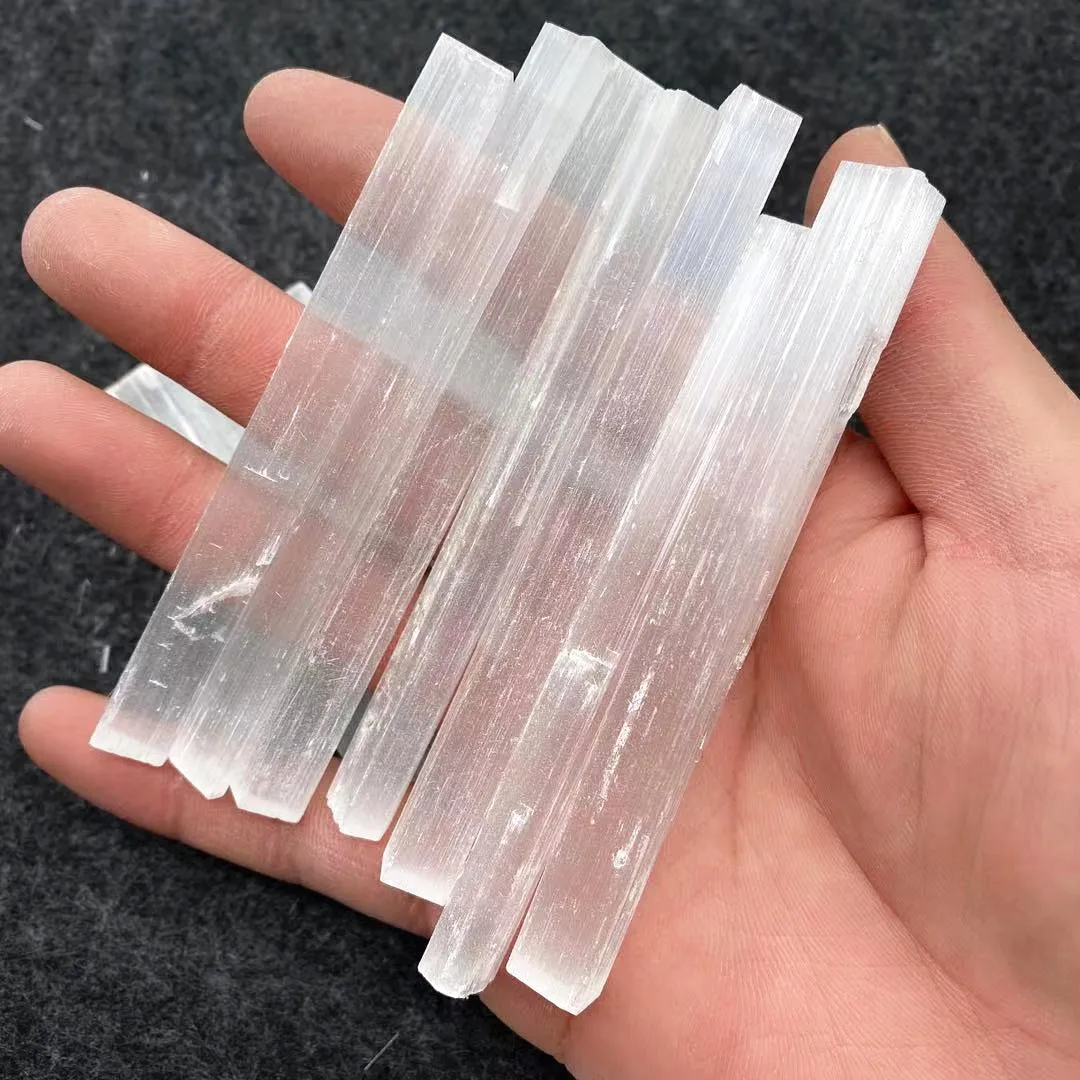 

10pcs Natural Selenite Crystal Stick Chips Gypsum white Quartz Rough Minerals Specimen Point Healing Stone