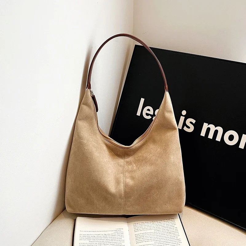 Сплошные цветные замшевые сумки на плечо молнии мягкая универсальная дорожная