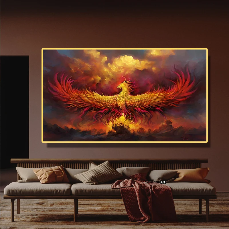 

Phoenix Canvas Painting Wall Art Bird Phoenix Picture Animal Posters and Prints Wall Phoenix Pictures for Living Room Decorative