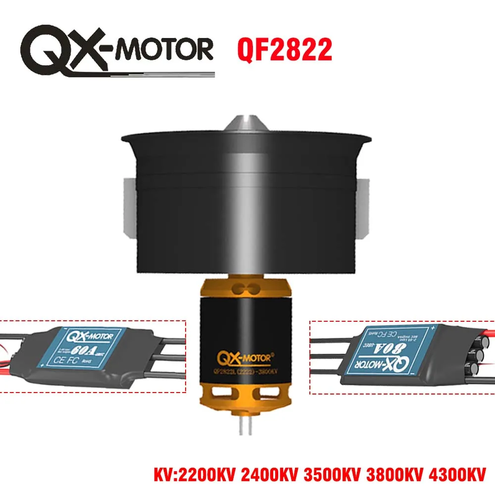 

QX-MOTOR 64mm EDF with 60A 80A brushless ESC for FMS Freewing RC Drone