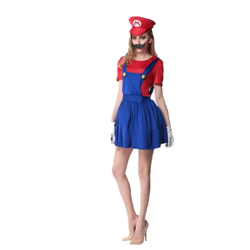 SN55Game Super Mario Bros костюмы для косплея Хэллоуин карнавал Luigi наряды мужчин женщин