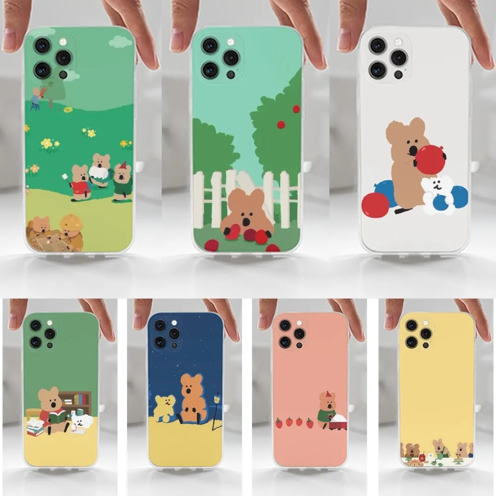 K-Koalas D-Dinotaeng Cute Case For iPhone 16 15 14 13 12 11 Plus Pro Max XR XS X 7 8 SE Mini Transparent Silicone