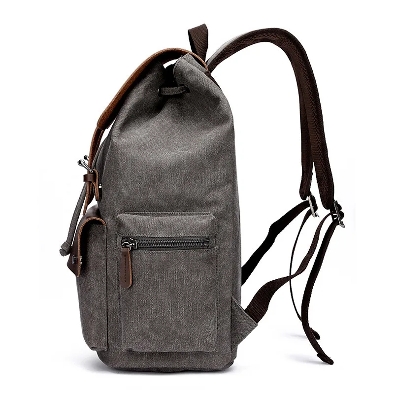 Vintage Canvas Leather Backpack, Hiking Daypacks Unisex Casual Rucksack Durable Laptop Bag Travel Shoulders knapsack Schoolbag