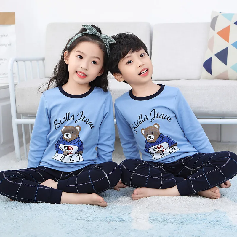 Autumn Girl Boys Pajamas Sets Children's Clothing Suit Tops+Pants Sleepwear Cotton Cartoon Totoro Pyjamas Kids Pijamas Nightwear | Детская