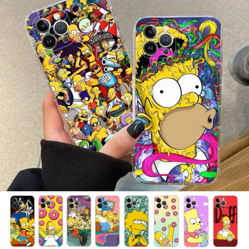 

Cartoon H-Homer S-Simpson Phone Case For iPhone 14 11 12 13 Mini Pro XS Max Cover 6 7 8 Plus X XR SE 2020 Funda Shell