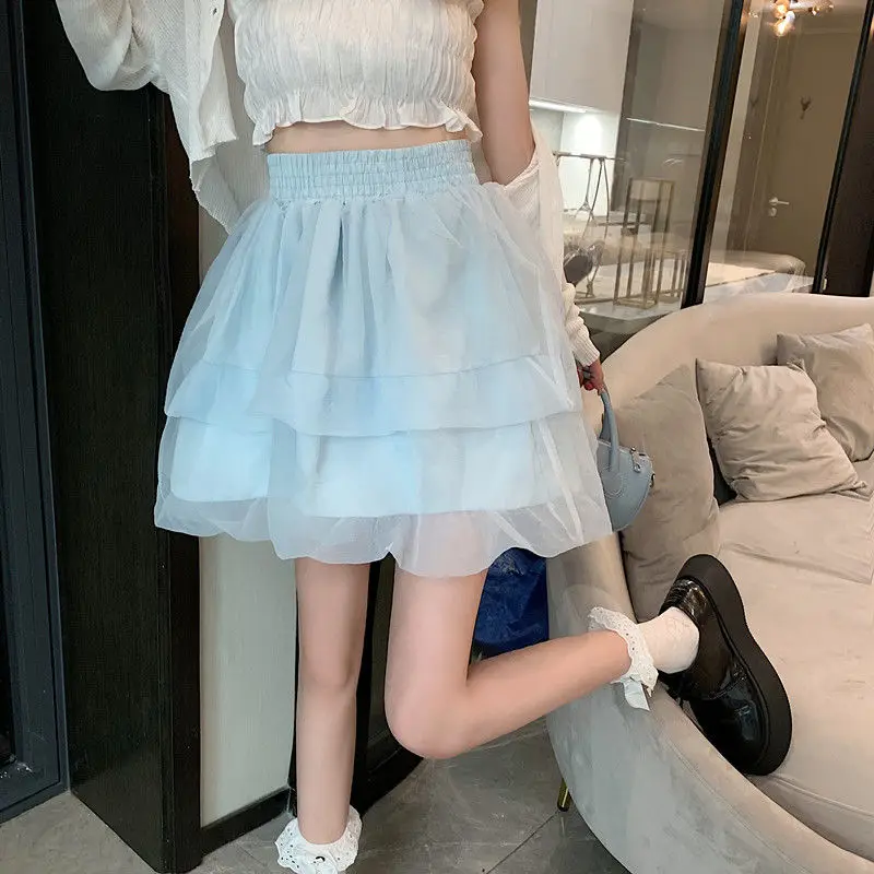 Модная Тюлевая юбка плиссированная для девочек юбки-пачки Женская