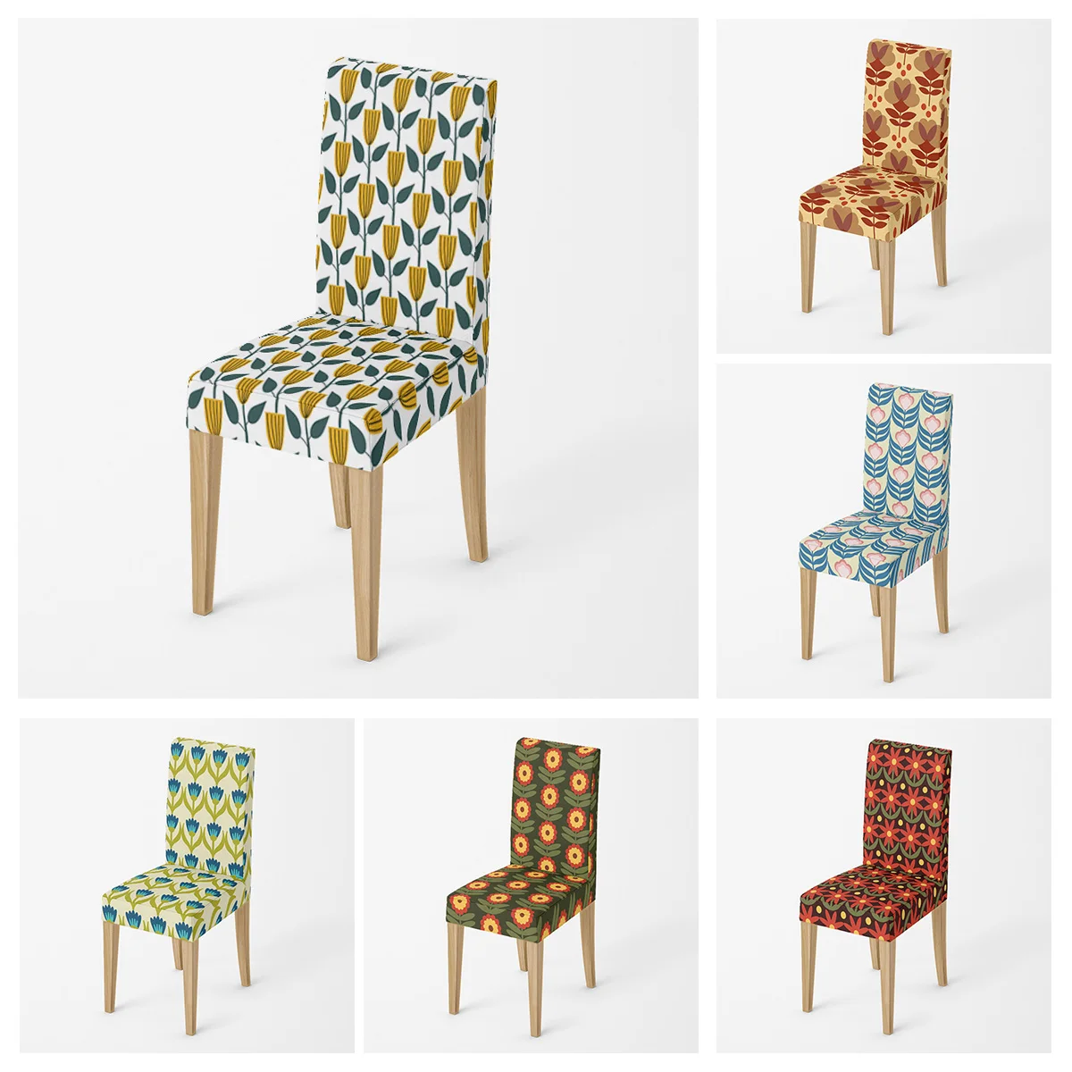 Чехлы для домашних стульев кухонные регулируемые столовые из эластичной ткани