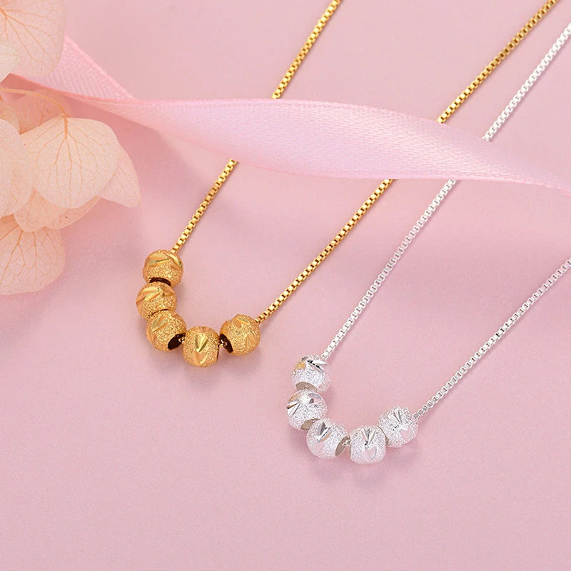 серебро 925 ювелирные бусы 45cm коробка цепочка мода золоченая подвеска ожерелье