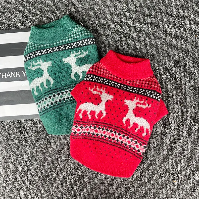 

Christmas Dog Sweater New Year Dog Clothes Winter Cat Puppy Pet Clothing Doggie Pomeranian Yorkie Poodle Yorkshire Costume Coat