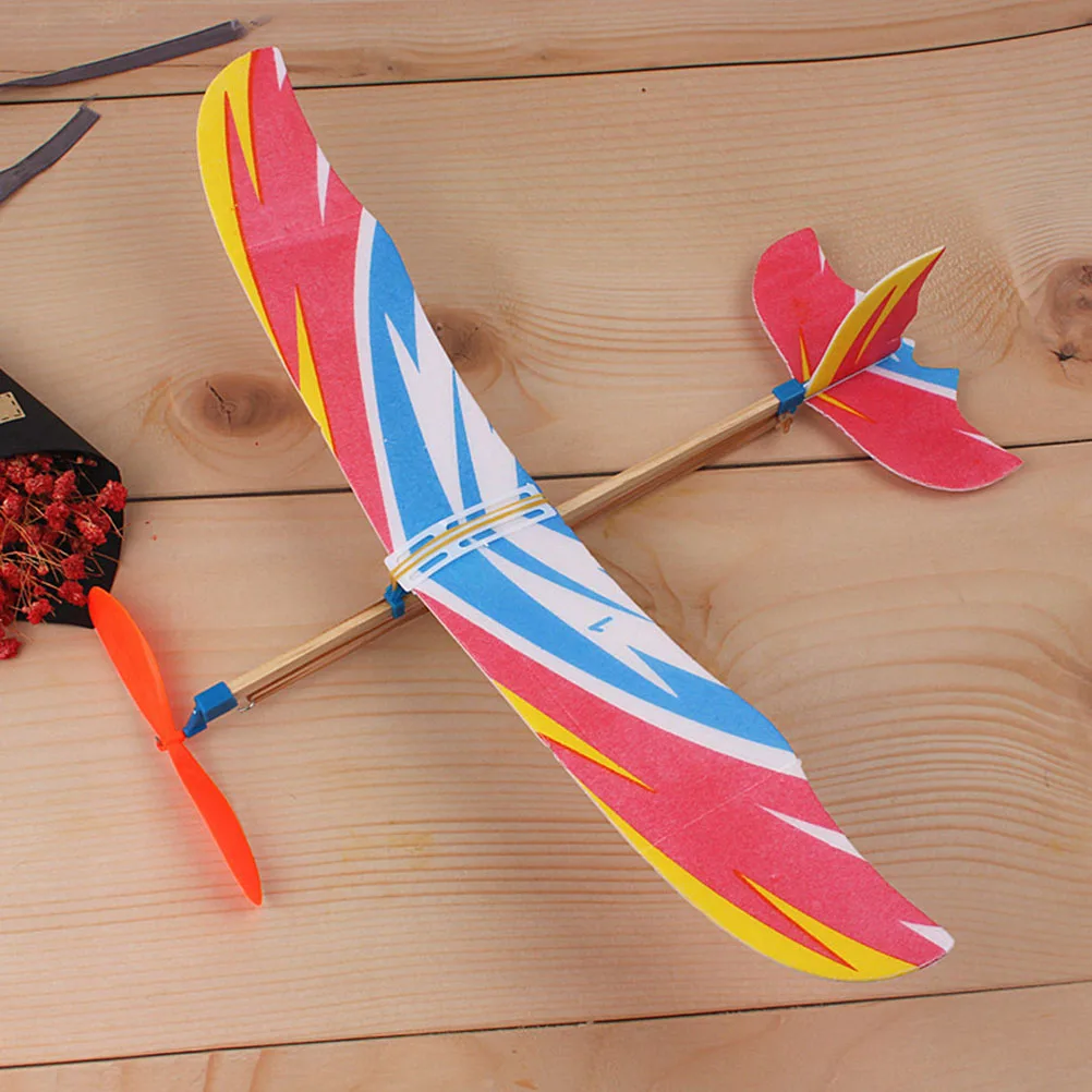 

10pcs Elastic Rubber Band Powered Airplane Model DIY Hand Throw Flying Glider Planes Toys Airplane Glider Assembly Toys Random