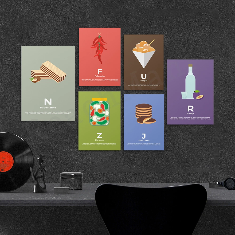 Балканский Алфавит АБС-плакат-Сербия Босния Хорватия декоративный холст печать